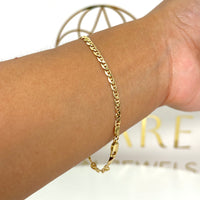 Pulsera de eslabones marineros de oro 14k