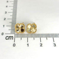 Aretes de trébol mediano de oro 14k