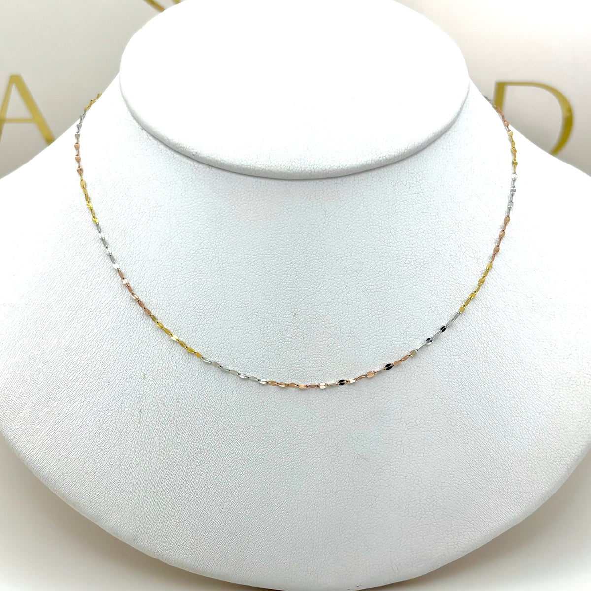Cadena de semilla de oro 14k 55 cm Mod. 110