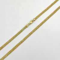 Cadena tejido bismark de oro 14k 55 y 60cm