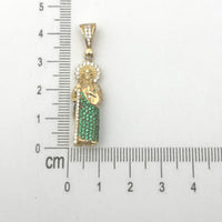 Dije de san judas de oro 14k con circonias para caballero