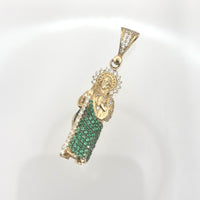 Dije de san judas de oro 14k con circonias para caballero