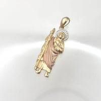 Dije de San Judas dorado de oro 14k para caballero