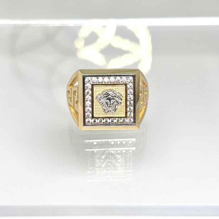 Anillo de diseñador unisex de oro 14k