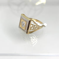 Anillo de diseñador unisex de oro 14k