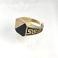 Anillo de oro 14k con circonias para caballero