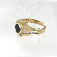 Anillo de oro 14k y con piedra onix para caballero