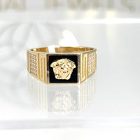 Anillo de diseñador de oro 14k para caballero