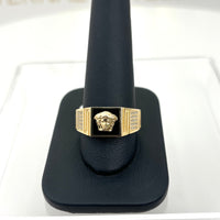 Anillo de diseñador de oro 14k para caballero