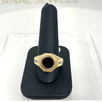 Anillo de oro 14k y con piedra onix para caballero