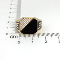 Anillo de oro 14k con circonias para caballero