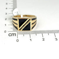 Anillo con circonias negras de oro 14k para caballero