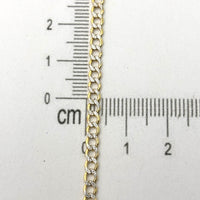 Pulsera tejido cubana delgado con un acabado diamantado de oro 14k para caballero