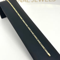 Pulsera 3x1 de oro 14k amarillo delgada para caballero