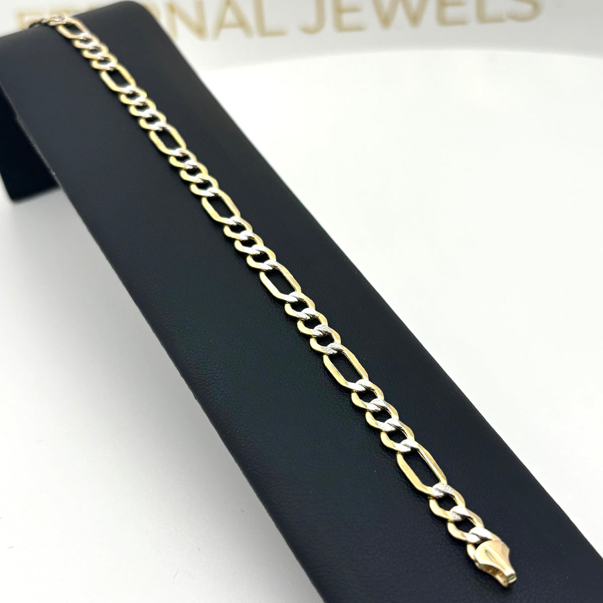 Pulsera 3x1 diamantada de oro 14k para caballero