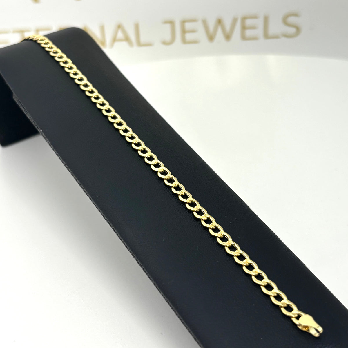 pulsera cubana de oro amarillo 14k para caballero
