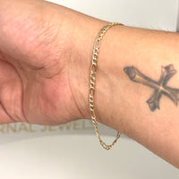 Pulsera tejido clásico 3x1 con un acabado diamantado para caballero