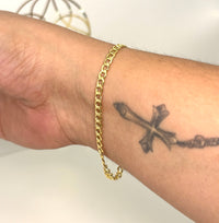 pulsera cubana de oro amarillo 14k para caballero
