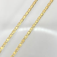 Cadena tejido navajas de oro amarillo 14k para caballero