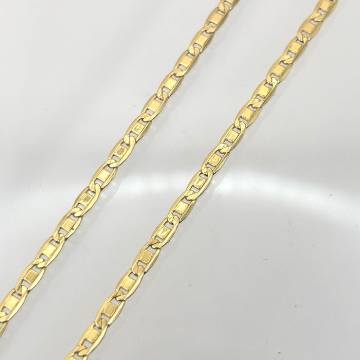 Cadena tejido navajas de oro amarillo 14k para caballero