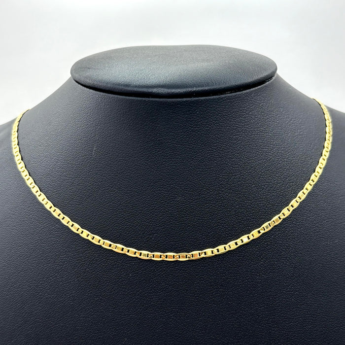Cadena tejido navajas de oro amarillo 14k para caballero