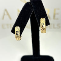 Aretes de diseñador tipo biselado
