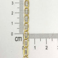 Pulsera tejido de navajas con un diseño diamantado para dama