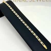 Pulsera tejido de navajas con un diseño diamantado para dama