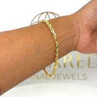 Pulsera tejido fígaroen oro 14k para dama