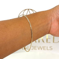 Pulsera tejido clásico cubano con un acabado diamantado para dama