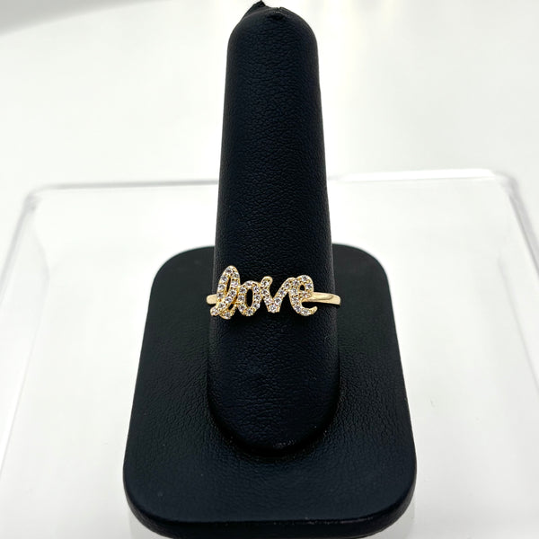 Anillo love con circonias para dama