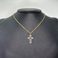 Dije de silueta de cruz con circonias unisex