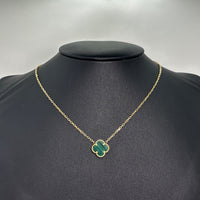 Gargantilla de Flor Verde de oro 14k