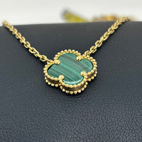 Gargantilla de Flor Verde de oro 14k