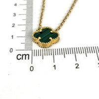 Gargantilla de Flor Verde de oro 14k