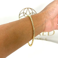 Pulsera tejido espiga de oro 14k mod. 3903