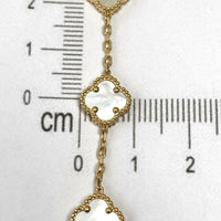 Pulsera de trébol mediana con piedra madre perla