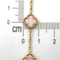Pulsera de trébol mediano con cuarzo rosa