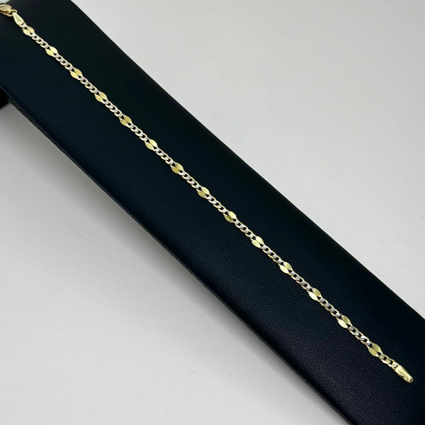 Pulsera 5x1 especial con acabado diamantado de oro 14k Mod.1730