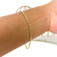 Pulsera tejido ojo de tigre de oro 14k Mod. 1425