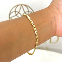Pulsera tejido ojo de tigre de oro 14k Mod. 2403