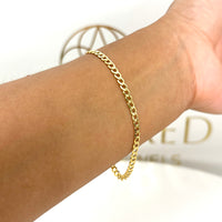 Pulsera cubana amarilla de oro 14k mod.1830