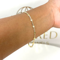 Pulsera 5x1 especial con acabado diamantado de oro 14k Mod.1730