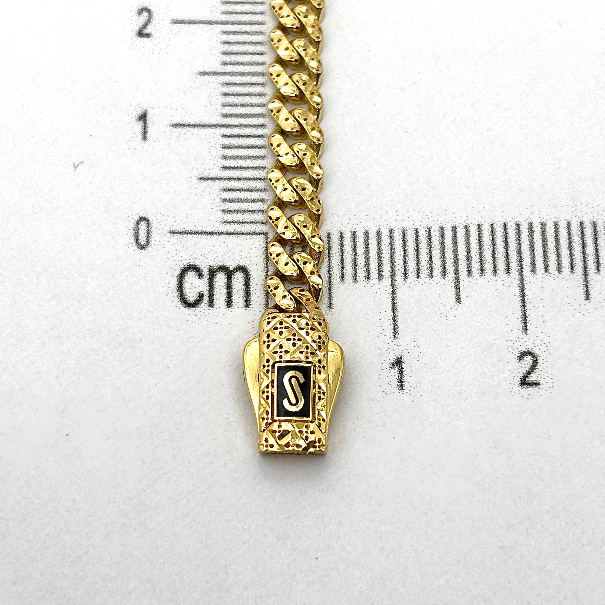 Pulsera de diseñador cubana con acabado biselado
