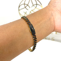 Pulsera de diseñador  con piedra natural Onix