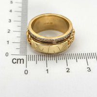 Anillo tejido chino giratorio con placa para caballero