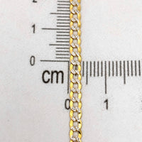 Pulsera cubana solida con acabado diamantado delgada