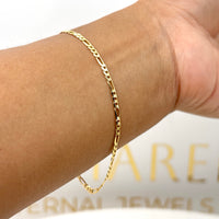 Pulsera 3x1 solida de oro amarillo calibre 2