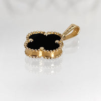 Dije de Flor Negra de oro 14k