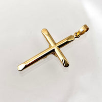 Crucifijo tubular de oro 14k mod.3620